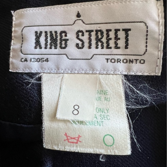 (8) King Street Toronto navy blue wool skirt, vintage - Picture 4 of 6